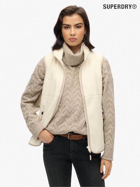 Superdry Cream Active Fleece Gilet (AY4816) | £55