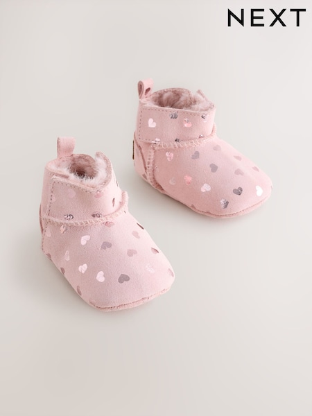Pink Heart Baby Pull-On Boots (0-24mths) (AY4875) | £13