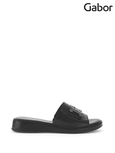 Gabor Oaty Leather Black Sandals (AY4891) | £85