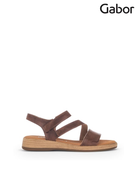 Gabor Oporto Peanut Leather Brown Sandals (AY4904) | £85