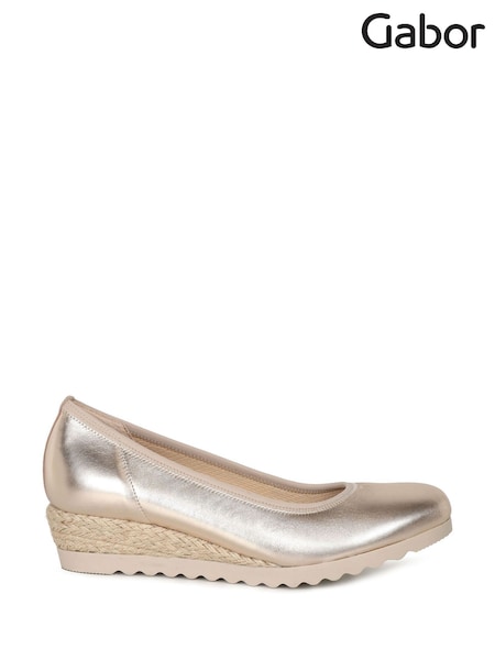 Gabor Natural Epworth Puder Metallic Wedge Shoes (AY4905) | £95