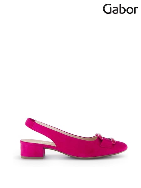 Gabor Pink Malta Suede Slingback Shoes (AY4907) | £110