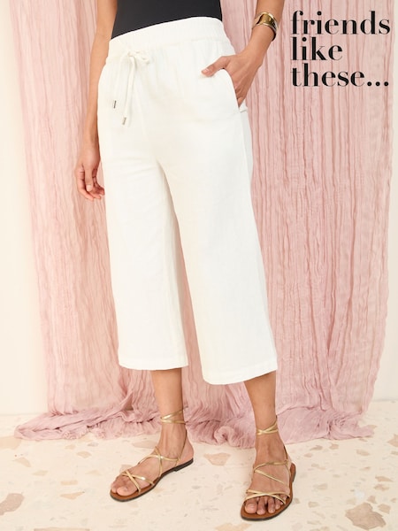 Friends Like These White Linen Blend Culottes (AY4929) | £26
