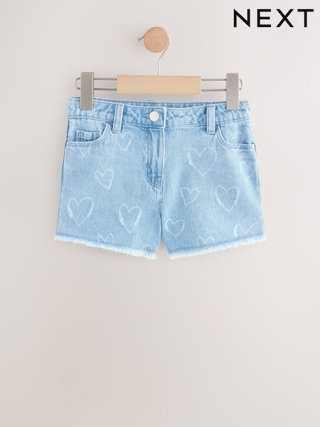 Blue Denim Regular Length Frayed Edge Denim Shorts (3-16yrs) (AY4933) | £12 - £17