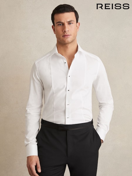 Reiss White Marcel Cotton Slim-Fit Dinner Shirt (AY4955) | £118