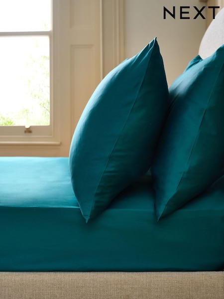 Teal Blue Collection Luxe 400 Thread Count 100% Egyptian Deep Fitted Cotton Sateen Sheet (AY5047) | £25 - £40