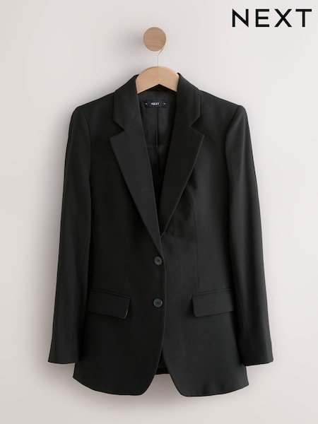 Black Tailored Single Breasted Blazer with Wool (AY5053) | £55
