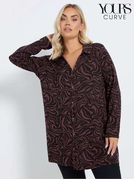 Yours Curve Natural Long Sleeve Shirt (AY5182) | £29