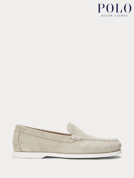 Polo Ralph Lauren Cream Merton Venetian Suede Loafers Shoes (AY5240) | £179