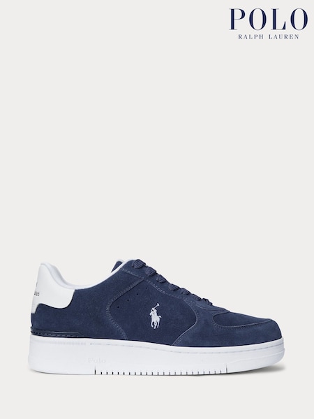 Polo Ralph Lauren Blue Masters Court Suede Trainers (AY5256) | £139