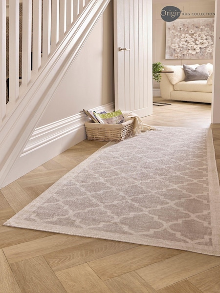 Origin Rug Collection. Cream Washable Chateau Runner (AY5390) | £45