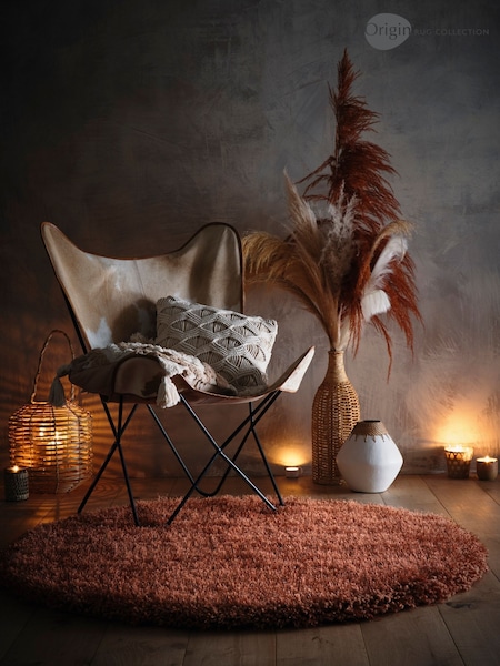 Origin Rug Collection. Orange Chicago Soft Shaggy Rug (AY5392) | £85