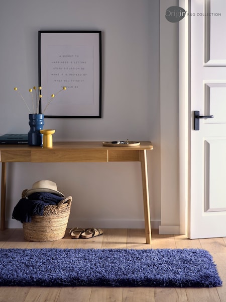 Origin Rug Collection. Blue Chicago Soft Shaggy Runner (AY5405) | £65