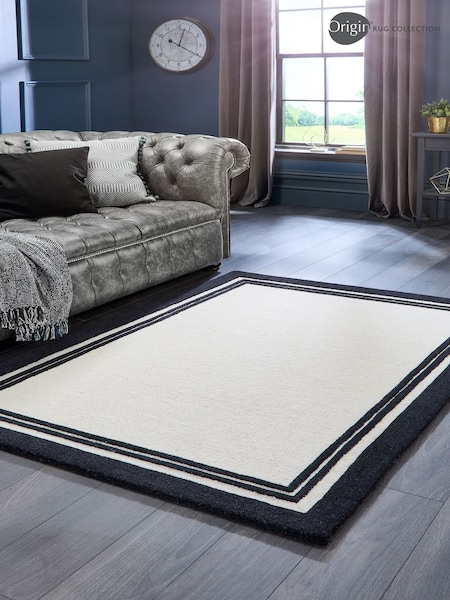 Origin Rug Collection. Black Piper Wool Rug (AY5406) | £89.99