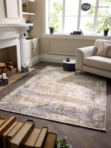 Origin Rug Collection. Blue Easy Care Aura Distressed Rug (AY5411) | £100