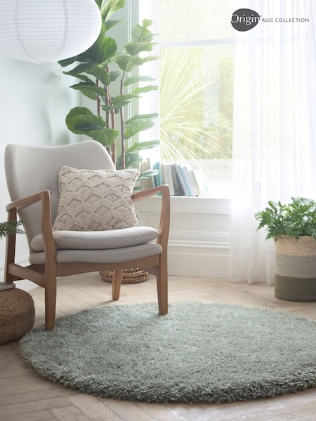 Origin Rug Collection. Green Chicago Soft Shaggy Rug (AY5412) | £85