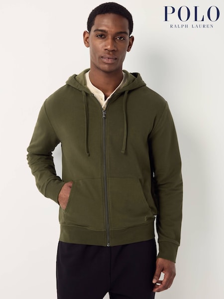 Polo Ralph Lauren Green Loungewear Zip Through Jersey Stretch Hoodie (AY5426) | £85
