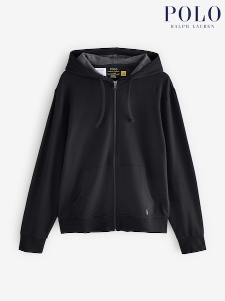 Polo Ralph Lauren Black Loungewear Zip Through Jersey Stretch Hoodie (AY5446) | £85