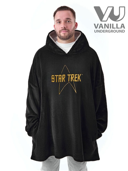 Vanilla Underground Black Mens Star Trek Blanket Hoodie (AY5498) | £38