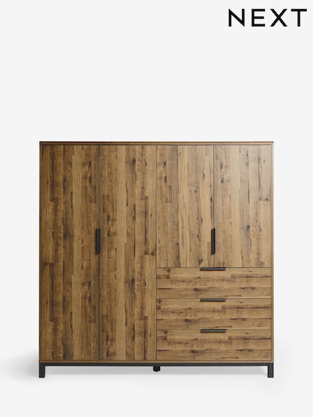 Dark Bronx Oak Effect 4 Door Wardrobe (AY5558) | £799