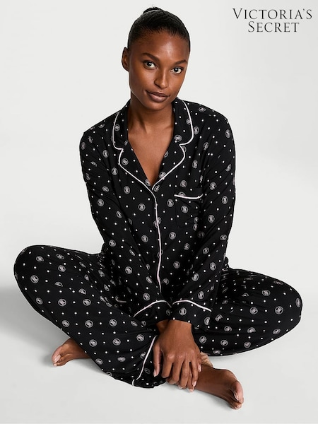 Victoria's Secret Black VS Dot Modal Long Pyjama Set (AY5572) | £59