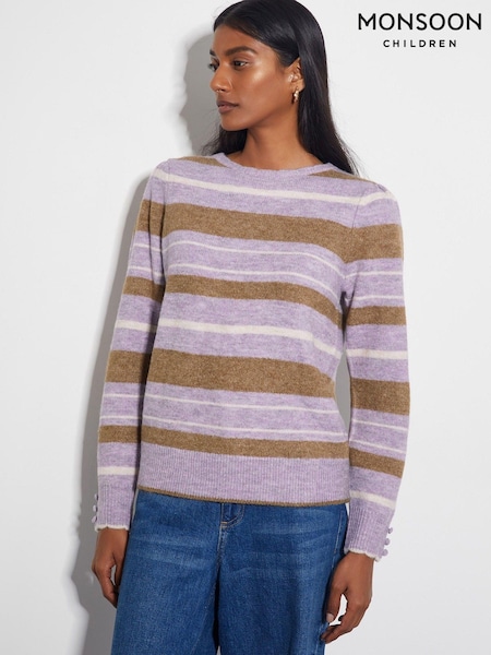 Monsoon Purple Simone Stripe Jumper (AY5581) | £69