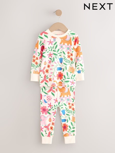 Ecru White Snuggle Diwali Print Pyjamas 1 Pack (9mths-8yrs) (AY5595) | £11 - £14