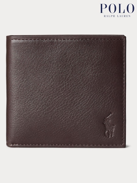Polo Ralph Lauren Brown Pebbled Leather Billfold Wallet (AY5634) | £75