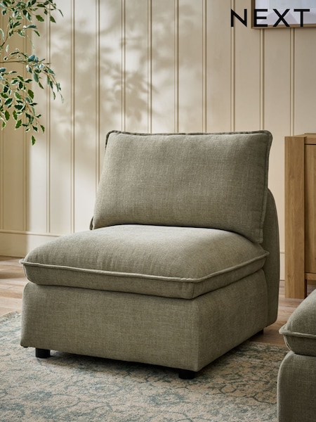 Brushed Weave Light Olive Green Crosby Modular Centre Piece Sofa (AY5860) | £425