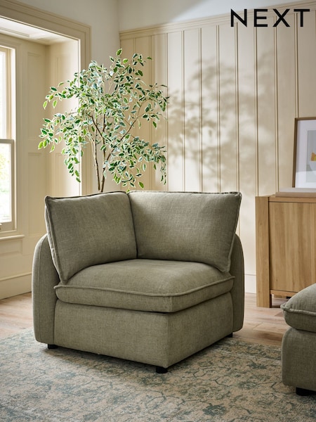 Brushed Weave Light Olive Green Crosby Modular Corner Piece Sofa (AY5861) | £550