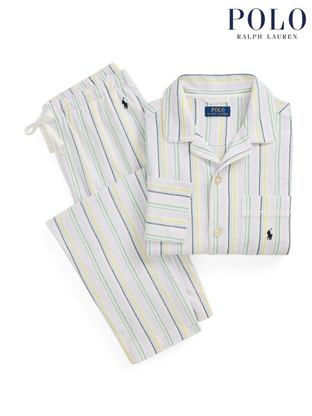 Polo Ralph Lauren Blue Shirt & Trousers Stripe Heritage Pyjamas Set (AY5965) | £135