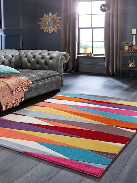 Origin Rug Collection. Orange Shard Brights Wool Rug (AY5997) | £95 - £295