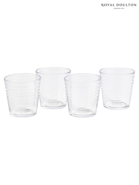 Royal Doulton Set of 4 Clear Maze Tumbler Glasses (AY5998) | £50