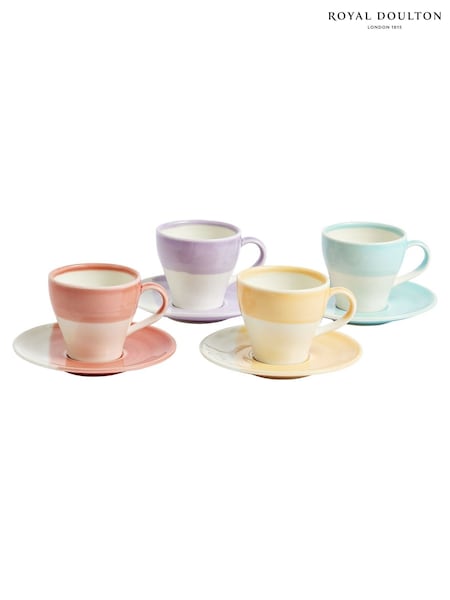 Royal Doulton Set of 4 1815 Bright Espresso and Saucer (AY6001) | £55