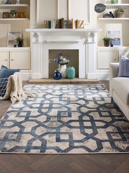 Origin Rug Collection. Blue Easy Care Avanti Rug (AY6009) | £50 - £170