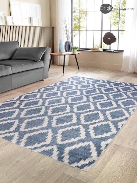 Origin Rug Collection. Blue Washable Como Rug (AY6010) | £40 - £150