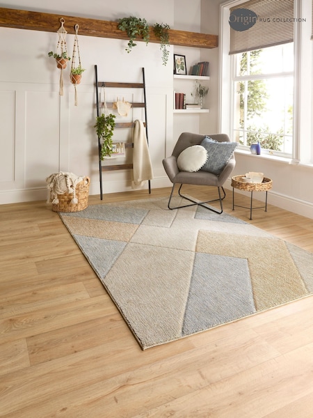 Origin Rug Collection. Blue Easy Care Notion Rug (AY6012) | £60 - £190