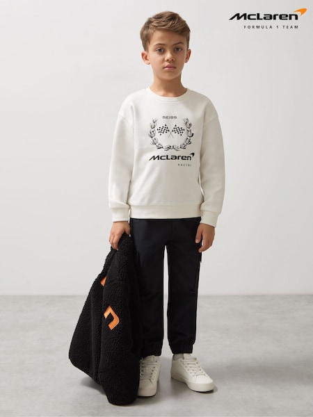Reiss White Mya 9-13 yrs McLaren F1 Team Laurel Print Sweatshirt (AY6016) | £42