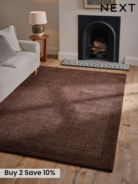 Brown Florence Border Rug (AY6080) | £80 - £280