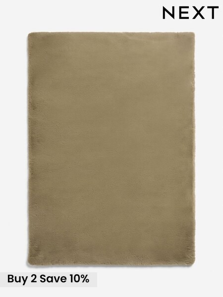 Green Plush Faux Fur Rug (AY6088) | £30 - £160