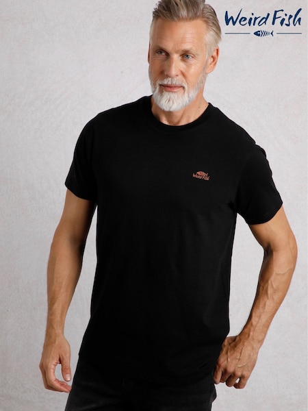 Weird Fish Black Fished Branded 100% Cotton T-Shirt (AY6339) | £25