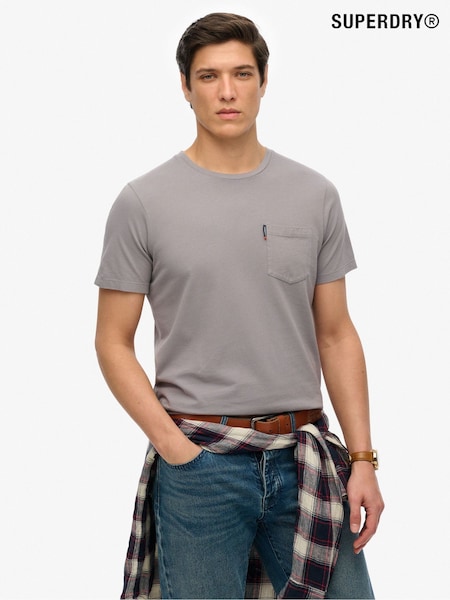 Superdry Grey Classic Essential Pocket 100% Cotton T-Shirt (AY6424) | £23