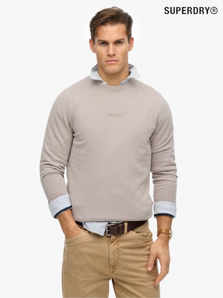 Superdry Natural Natural Micro Logo Crew Neck Sweatshirt (AY6443) | £50