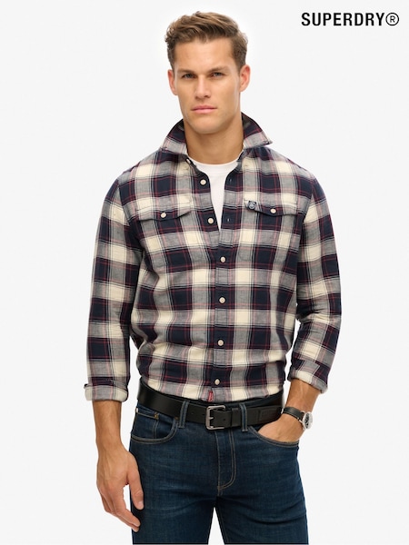 Superdry Blue Merchant Check 100% Cotton Shirt (AY6463) | £65