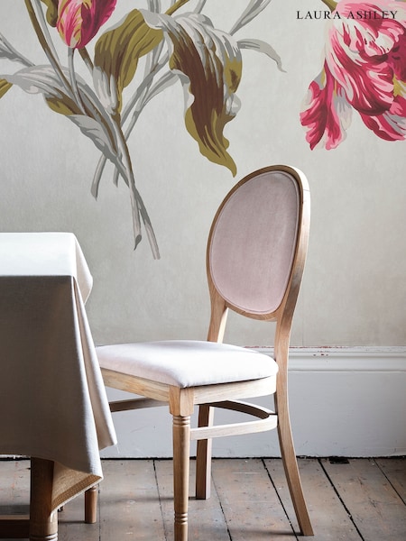 Laura Ashley Oak Wellington Pair Of Upholstered Dining Chairs (AY6489) | £795