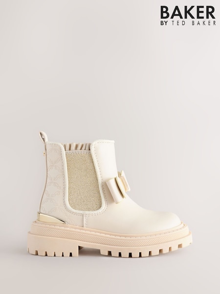 Baker by Ted Baker Girls Chelsea Boots With Bow (AY6492) | £50