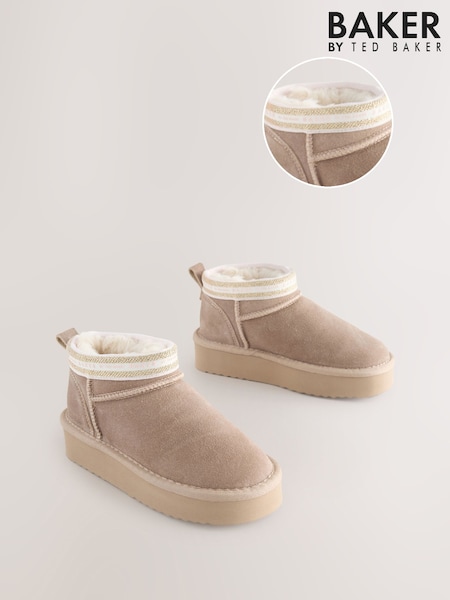 Baker by Ted Baker Girls Cosy Suede Slipper Boots (AY6498) | £38 - £40