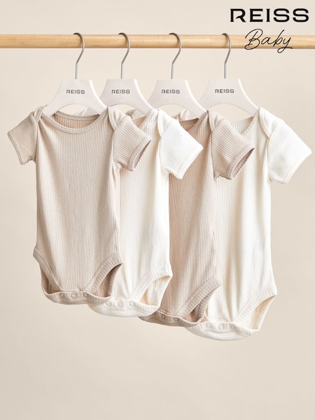Reiss Natural Pax 4 Pack Growing Bodysuit Gift Set (AY6526) | £60