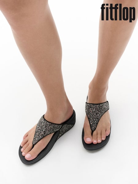 FitFlop Lulu Multi Tonal Glitter Toe Post Sandals (AY6578) | £70