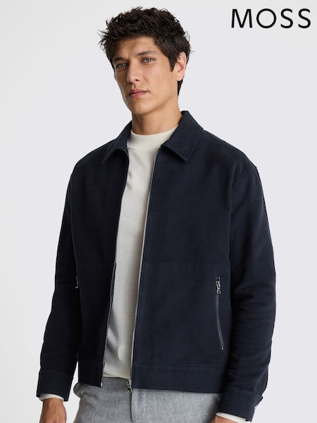 MOSS Blue Moleskin 100% Cotton Jacket (AY6671) | £129